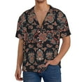 thumbnail image 3 of Xecao offers the Retro Floral for Men's Casual Short-sleeved Shirt, a button-up collared shirt with a pocket, perfect for beach vacations and yacht travel in the Small size., 3 of 7
