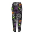 thumbnail image 4 of Cavosen Halloween Baggy Sweatpants for Women with Pockets Web Spider Print Wide Leg Pants Sweatpants Long Pants Casual Loose Drawstring Elastic Waist Ankle Length Trouser Joggor Festival S, 4 of 6