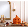 thumbnail image 5 of THOPBPRK Halloween Seagrass & Metal Pumpkin Basket - 10.2" Handcrafted Woven Jack O' Lantern with Witch Hat Lid, Spooky Halloween Woven Pumpkin Lamp for Home Decor, Fall & Festive Parties, 5 of 7