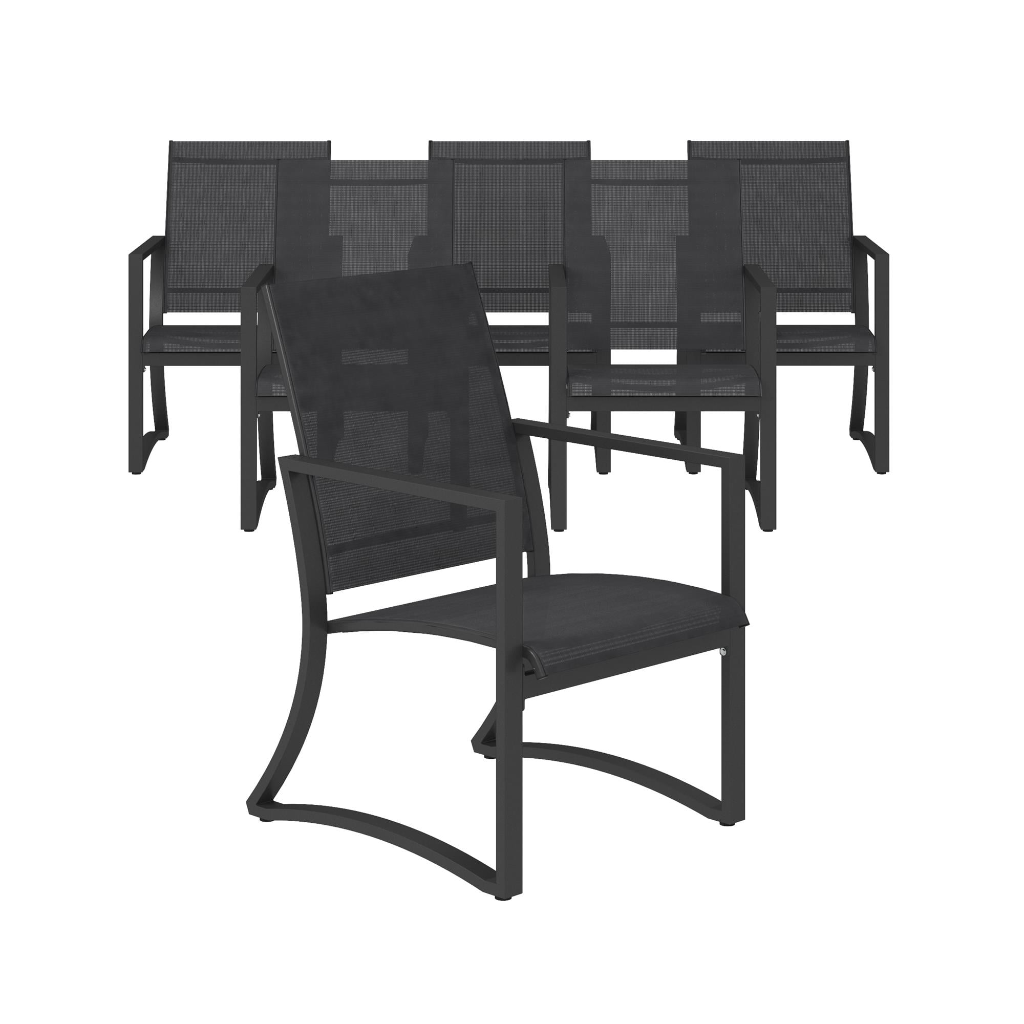 COSCO Outdoor Furniture, 7 Piece Patio Dining Set, Steel, Navy Sling