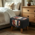 thumbnail image 3 of Xixirimido Horses American Flag Pattern Ottoman Cover Rectangle Stretch Footstool Cover Non-slip Footrest Stool Slipcover Removable for Storage Ottoman, Large, 3 of 7
