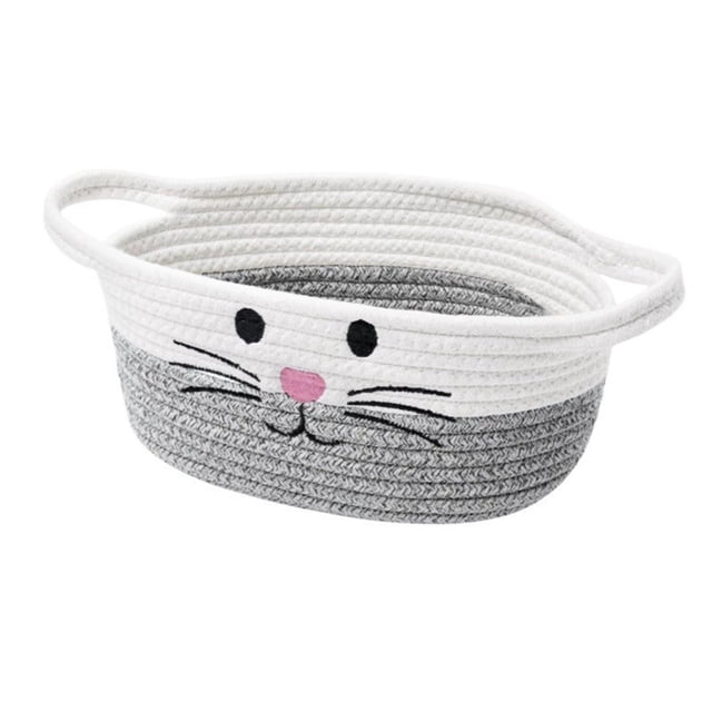 TIELUTT Rangement à Poignée Tissée Pâques Mignon et Rangement pour Chat Rangement pour Rangement Quotidien et Agencement des Fêtes. Contenant de Préparation de Repas Contenant Articles pour la Maison Pot de Réserve Anti-Odeur Contenants de Rangement en Acrylique avec L