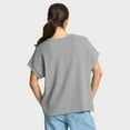 thumbnail image 2 of Women's Fanatics Heather Gray Pittsburgh Steelers Oversized-Hometown Premium Henley Shirt, 2 of 5