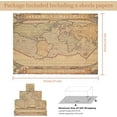 thumbnail image 5 of Vintage Retro World Map Wrapping Paper, Antique Vintage Ancient Retro World Map Sailing Map Kraft Gift Wrap 6 Sheets Folded Flat 20x29 inches per Sheet for Traveller Libraries Bookcover Birthday, 5 of 7