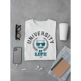 thumbnail image 3 of University of Life - Dark Emoji College Style Graphic Men's T-shirt, 3 of 4