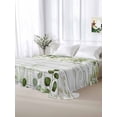 thumbnail image 5 of Sage Green Eucalyptus Leaves Twim Size Flat Sheet, Wrinkleproof & Fadeproof Cooling Flat Bed Sheet Only, Summer Botanical Weeping Wooden Breathable Soft Bedding Top Sheets 66 x 96 Inches, 5 of 8