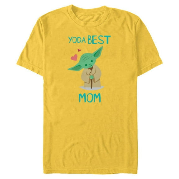 Star Wars Yoda Best Mom Hearts Mother's Day - Short Sleeve Blended T-Shirt for Adults - Customized-Yellow