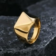 thumbnail image 5 of Geometric Arrow Square Men 14K Yellow Gold Ring,Punk Signet Ring Stamp Ring Thumb Ring,Minimalist Jewelry Gifts, 5 of 6
