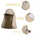 thumbnail image 3 of Tirrinia 2 In 1 Outdoors UPF 50+ UV Protection Sun Hat for Womens, One Size Female Sports Baseball Cap Gardening Fishing Hat with Neck Flap, Khaki, 3 of 7