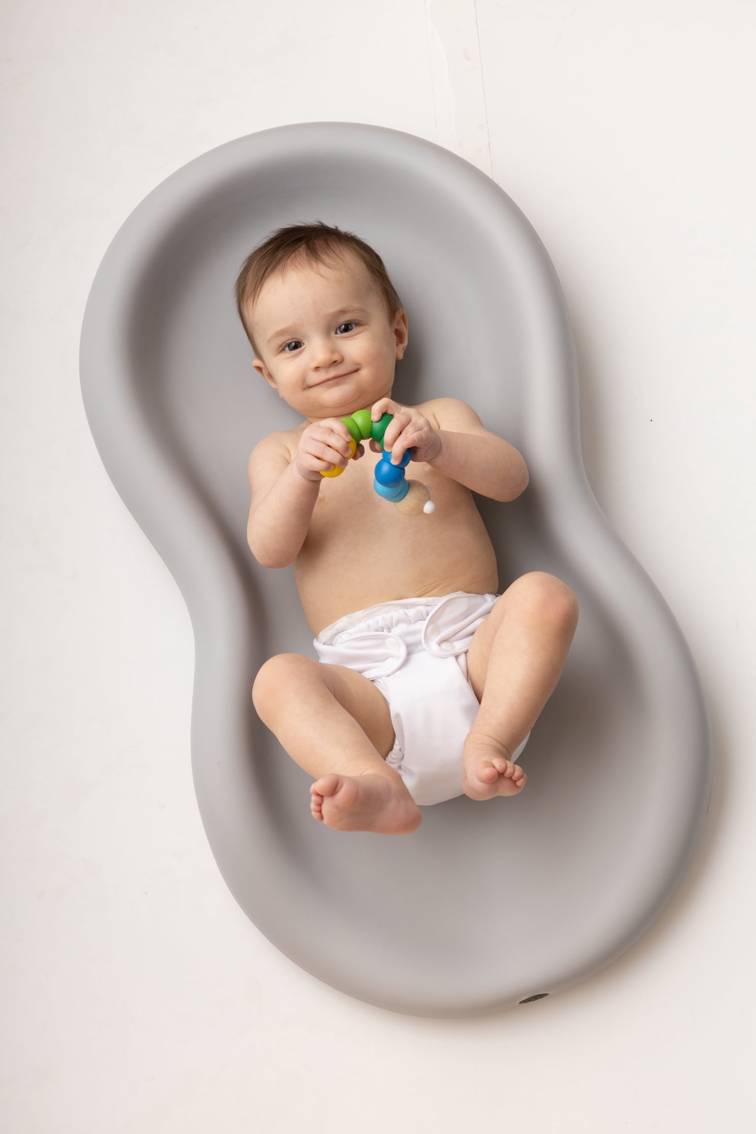 Peanut® Changer – The Original Made in USA Easy-to-Clean Changing pad and The only Shell Over Foam, Fully impermeable to Fluid - Gray