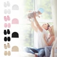 thumbnail image 2 of Newborn Hat Socks Gloves Set Anti-scratch Knit Elastic Soft Warm Photography Props Infant Accessory Baby Bonnet Beanie Gloves Socks Set, 2 of 7