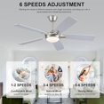 thumbnail image 6 of BayDay 52 Inch Modern Ceiling Fan with LED Lights & Remote Control, Quiet Reversible Motor, 6 Speeds, Dual Finish Wooden Blades, Black Ceiling Fan for Bedroom, Living Room, Patio, Indoor/Outdoor Use, 6 of 20