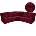 thumbnail image 1 of CHOK 2024 5 Seat Corner Sofa Cover Sectional Recliner Corner Sofa Protector for Livingroom Deep Blue, 1 of 11