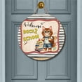 thumbnail image 2 of Welcome Maine Coon Back to School Vintage Retro Round Wood Sign Cat Lover Kitten Owner Gifts Hanging Wall Home Decor - 02012, 2 of 5