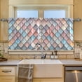 thumbnail image 2 of Yayeee Kitchen Curtains Tier Set of 2 Light Filtering 57"x24" Over Sink Window Panels, Red Art Pattern, 2 of 7