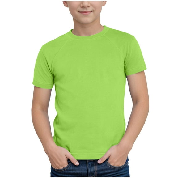 Sngxgn Boy's Mesh Athletic Quick Dry Short Sleeve Workout Moisture Wicking Active T-Shirt for Kids(Light Green,3-4 Y)