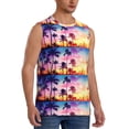 thumbnail image 2 of Kdxio Tropical Palm Tree at Sunset for Men's Muscle T-shirt,Sleeveless for Workout Running Athletic Gym Lounge Casual, 2 of 7