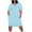 Clearance-Light Blue, variant on Fartey Plus Size Summer Dresses Womens Casual Loose Short Sleeve V Neck Midi Dress Solid Color Lightweight Beach Holiday Sundress with Pockets