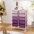 thumbnail image 2 of Costway 10-Drawer Storage Cart Utility Rolling Trolley Kitchen Organizer Purple, 2 of 8