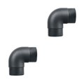 thumbnail image 2 of Riwesomey Tubo de conducción negro Resistencia a altas temperaturas y larga vida útil para conector de salida de codo de ventilación de aire 2piezas, 2 of 4