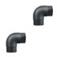 thumbnail image 2 of Riwesomey Tubo de conducción negro Resistencia a altas temperaturas y larga vida útil para conector de salida de codo de ventilación de aire 2piezas, 2 of 4