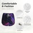 thumbnail image 4 of Susaid Galactic Wolf Stare Print Women's High Waisted Running Shorts Quick Dry Athletic Gym Track Workout Shorts Zip Pocket-Medium, 4 of 7