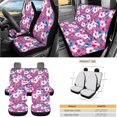 thumbnail image 4 of KUIFORTI Tropical Flowers Car Seat Cover Set Easy Installation Set 15 Pcs Car Accessories Full Set for Women Men Rear View Mirror Cover Non Slip Elastic Fabrics Fit Car SUV Auto, 4 of 7