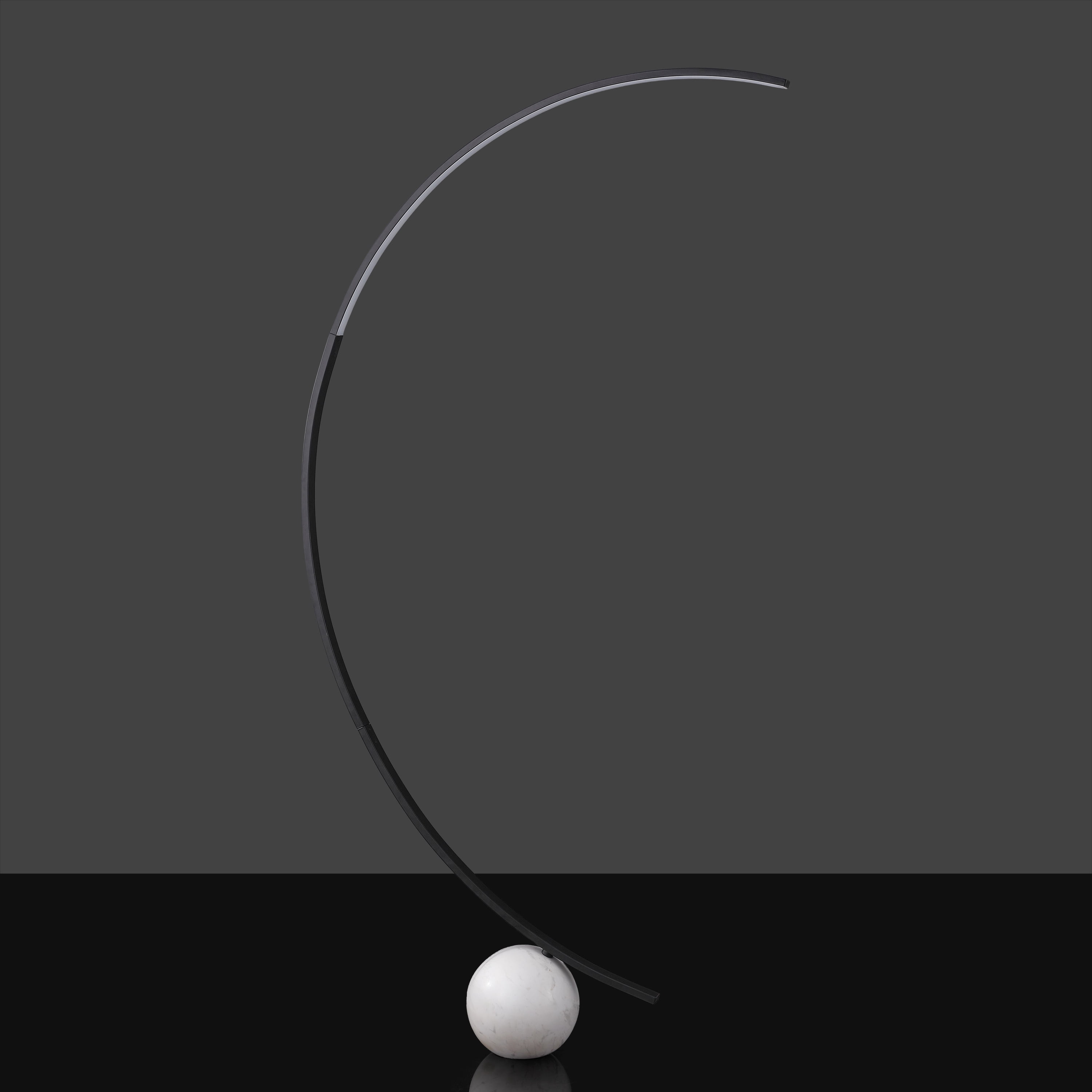 Safavieh Couture Krysandra Powder Coating Black and Gray Marble Base Floor Lamp