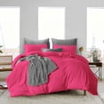 thumbnail image 1 of Duvet Cover 3 Piece Egyptian Cotton Cozy & Breathable 600 Thread Count Solid Duvet Covers with Zipper Closure & Corner Ties Soft Comforter Cover (King/Cal King, Hot Pink ), 1 of 4