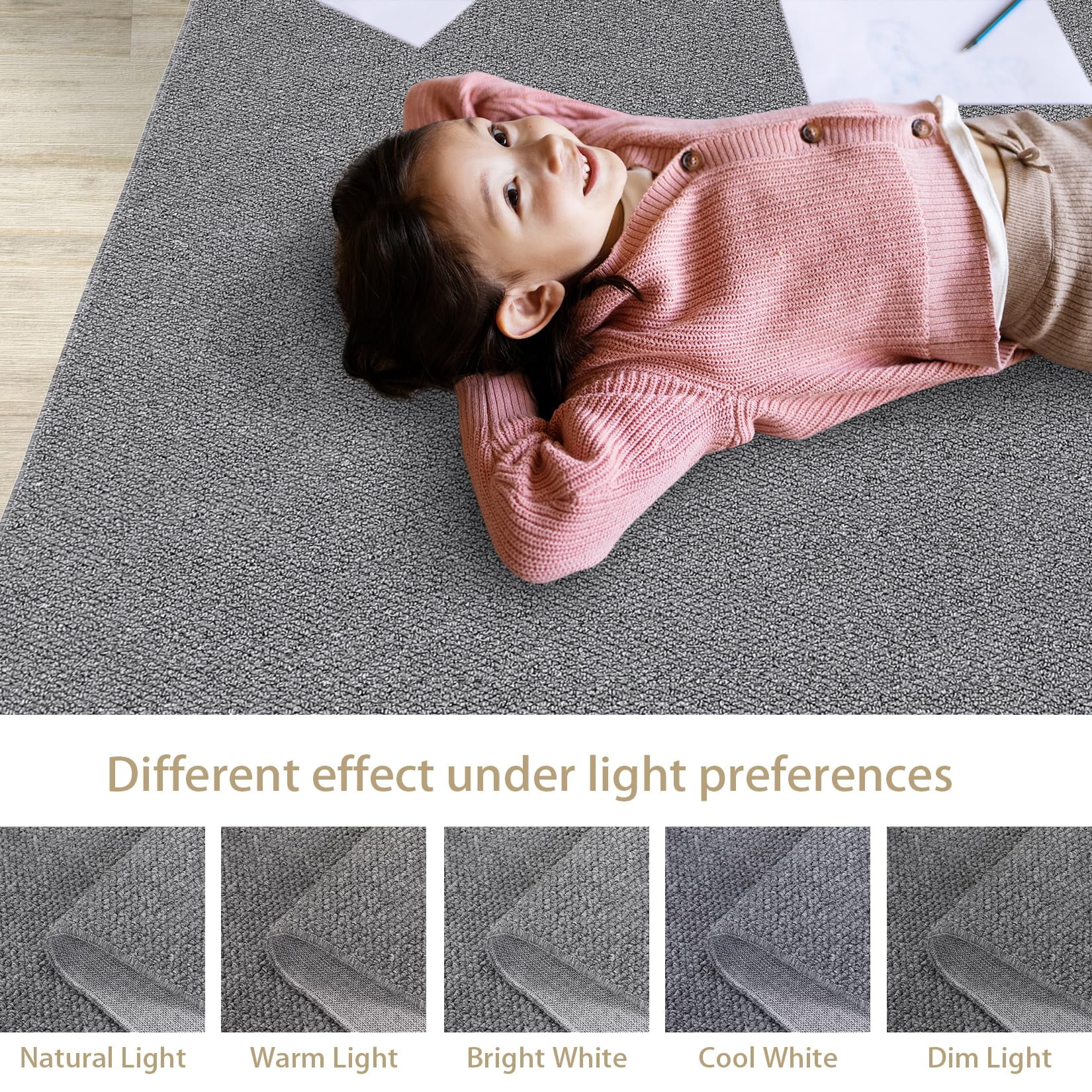 Rugs for Living Room,Area Rug Washable Rugs for Living Room Bedroom Office Nursery Modern Solid Area Rug Contemporary Minimalism Rug Low Pile Neutral Soft Rug Non Slip Farmhouse Floor Cover