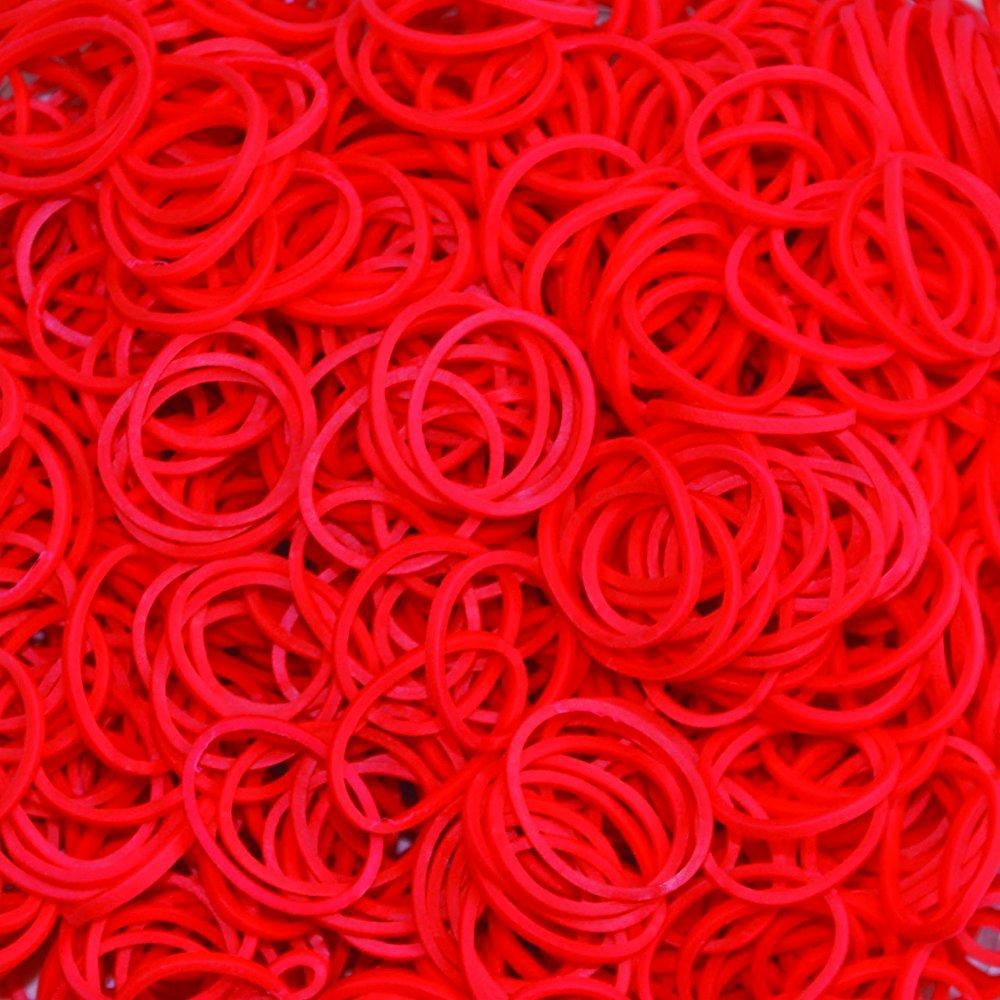 Rainbow Loom Red Rubber Bands with 24 C-Clips (600 Count) 