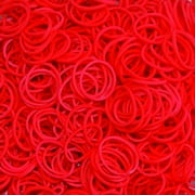 Rainbow Loom Red Rubber Bands with 24 C-Clips (600 Count)