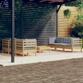 thumbnail image 1 of vidaXL 7 Piece Garden Lounge Set with Grey Cushions Pinewood, 1 of 5