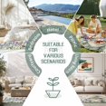thumbnail image 6 of Rustic Gnome Outdoor Rug 3x5 Ft - Reversible Patio Rug Outdoor Camping Rugs, Spring Flowers Butterfly Beige Burlap Washable Indoor Outdoor Area Rugs, Non-Slip Outdoor Carpet Runner for Deck/Porch, 6 of 8
