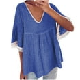 thumbnail image 1 of Birdeem Mode Femmes T-Shirt Col en V Manches Courtes Tee Décontracté Blouse, 1 of 3