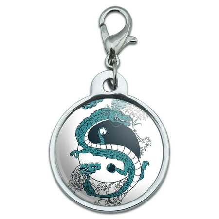 Yin and Yang Chinese Dragon Small Metal ID Pet Dog Tag