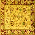 thumbnail image 1 of Ahgly Company Indoor Square Abstract Yellow Modern Area Rugs, 6' Square, 1 of 4