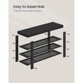 thumbnail image 7 of SONGMICS Shoe Rack Bench, 3 Tier Bamboo Shoe Storage Organizer, Entryway Bench, for Living Room, Bathroom, Bedroom, 11.3 x 35.2 x 20.5 Inches, Ink Black, 7 of 7