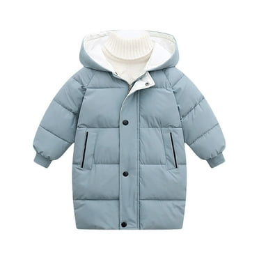 XBASW Kids Toddler Little Girls Boys Winter down Jacket Thickened Long Coat Hooded Puffer Outerwear 4-9Y
