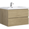 thumbnail image 4 of 36" Floating Bathroom Vanity with Sink, Modern Bathroom Sink Cabinet with Resin Top Basin and Soft Close Drawers, Modern Wall Mounted Bathroom Storage Vanity Cabinet, Natural Oka, 4 of 9
