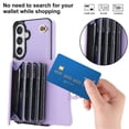 thumbnail image 2 of For Samsung Galaxy S23 5G RFID Blocking Protective Purse Wallet Case Magnetic Organ Style Flip Cover Multi-Card Slots Pocket With Detachable Shoulder Strap And Wrist Strap,Purple,For Galaxy S23 (5G), 2 of 10