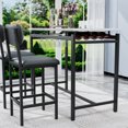 thumbnail image 4 of Miekor Kitchen Table Set, Dining Table and Chairs for 2, 3 Piece Dining Room Table Set with 2 Upholstered Chairs, Bar Dining Table Set for Small Spaces, Apartment, Breakfast, Pub, Rustic Black BS3088, 4 of 6
