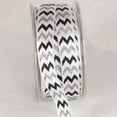 thumbnail image 2 of The Ribbon People Sparkling Silver and Black Chevron Wired Craft Ribbon 0.5" x 54 Yards, 2 of 2