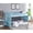 Aqua, variant on Twin/Twin Bunk Bed, Aqua Metal, Slat System & No Storage / Ideal for Dorm Rooms