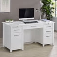 thumbnail image 2 of Dylan 60-inch 4-drawer Lift Top Office Desk White High Gloss, 2 of 15