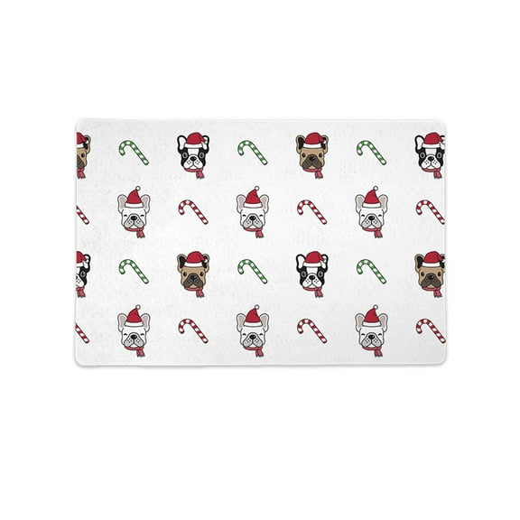 Dogs And Candy Canes Christmas Mat Rectangle -Image by Shutterstock,