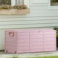 thumbnail image 5 of SalonMore 75gal 260L Outdoor Garden Plastic Storage Deck Box Backyard Lockable Seat Pink, 5 of 10