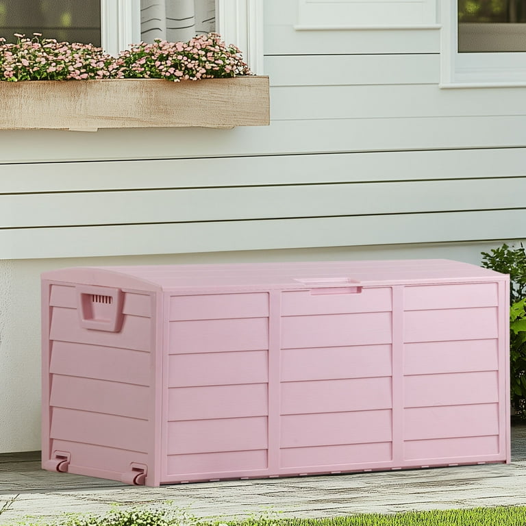 Ktaxon 75gal Outdoor Storage Box, Collapsible Resin Deck Container