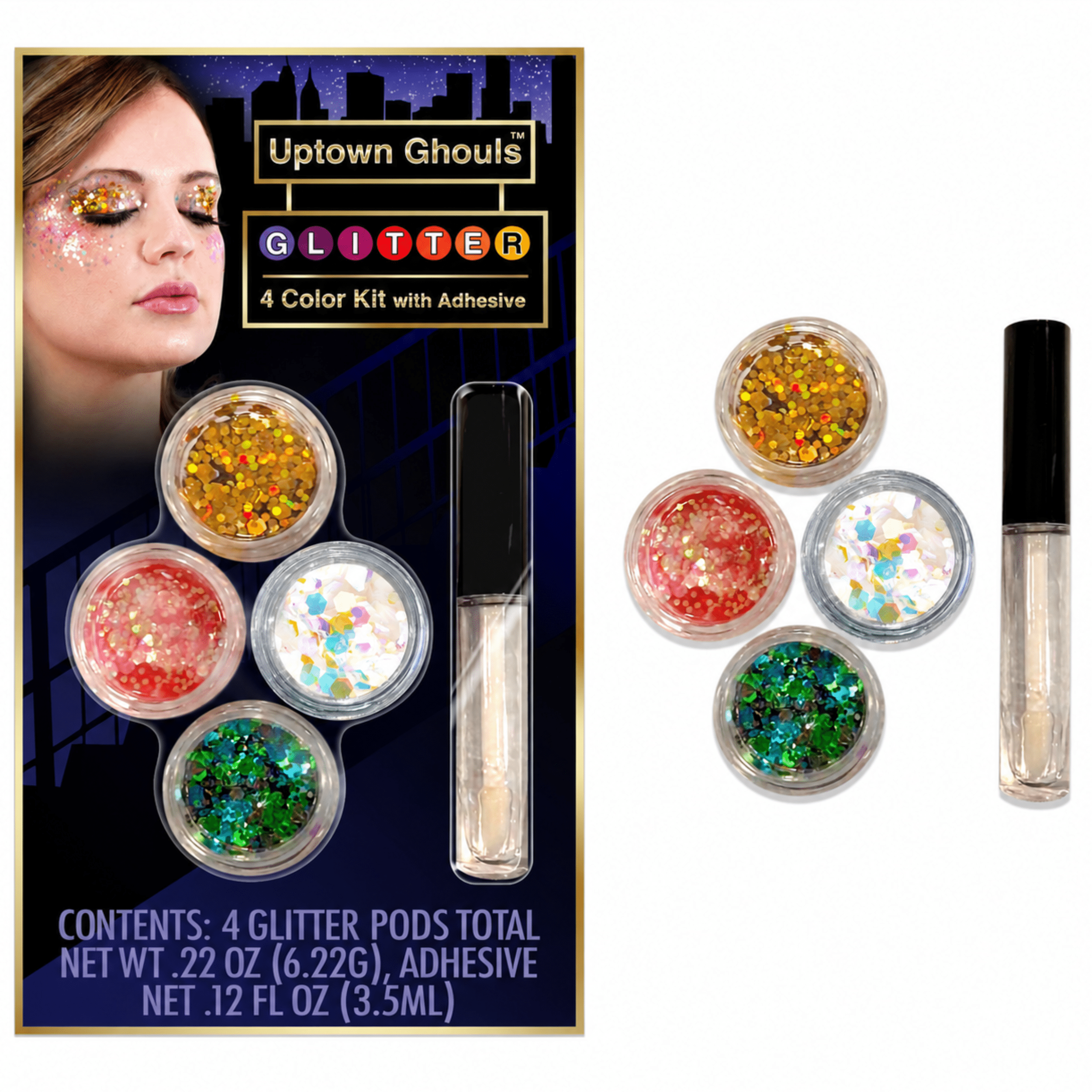 Cinema Secrets Uptown Ghouls 4 Color Glitter Kit with Adhesive for Halloween