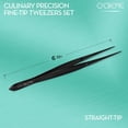 thumbnail image 2 of O'Creme Stainless Steel Precision Kitchen Tweezer Tongs 6.25" with Fine Tip Black, 2 of 5
